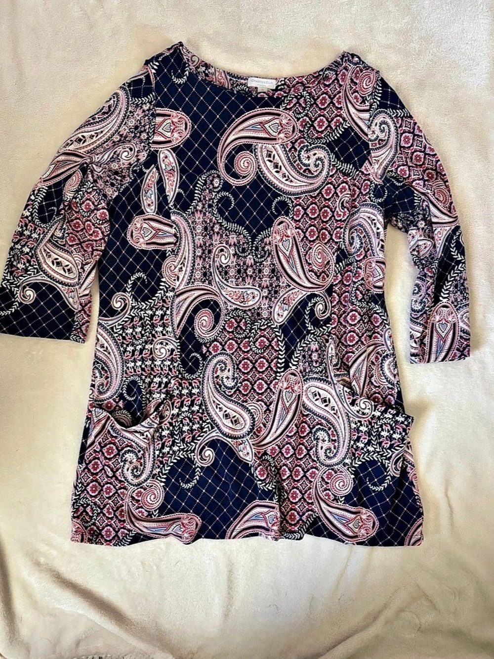 Charter Club Paisley Mini Dress Blue & Pink Size 2X
